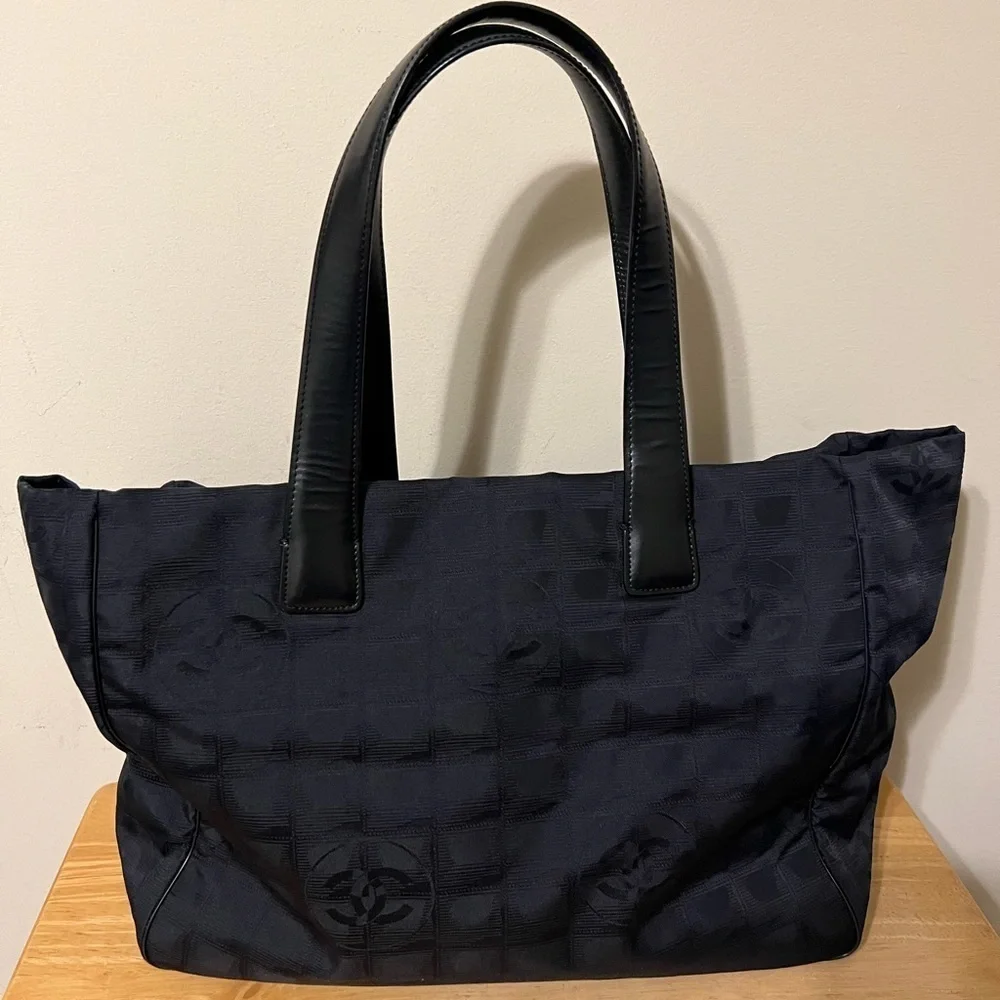 Chanel Black New Travel Line Nylon Tote